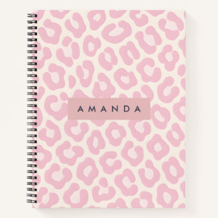 Personalisierter Pastell-Rosa Leopardenprint Notizbuch