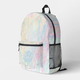 Personalisierter Pastell-Wasserfarben-Abstrakt-Ruc Bedruckter Rucksack