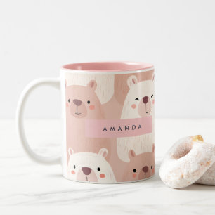 Personalisierter Pastell Zauberhafter Capybara Zweifarbige Tasse
