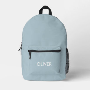 Personalisierter pastellblauer Kinder-Rucksack Bedruckter Rucksack