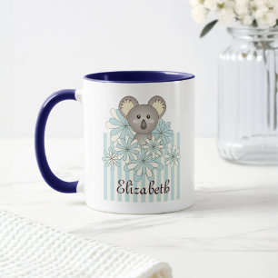 Personalisierter Pastellblauer Süßer Koala-Bär Kin Tasse