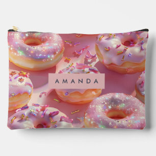 Personalisierter pastellfarbener glitzernder rosa  zubehörtasche