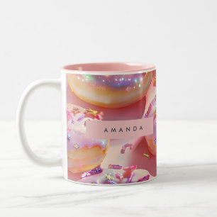 Personalisierter pastellfarbener glitzernder rosa  zweifarbige tasse