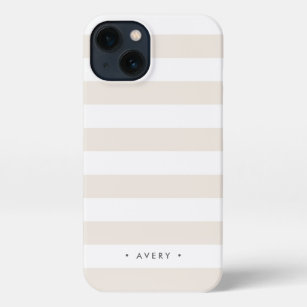 Personalisierter Pastellneutraler Streifen iPhone 13 Hülle