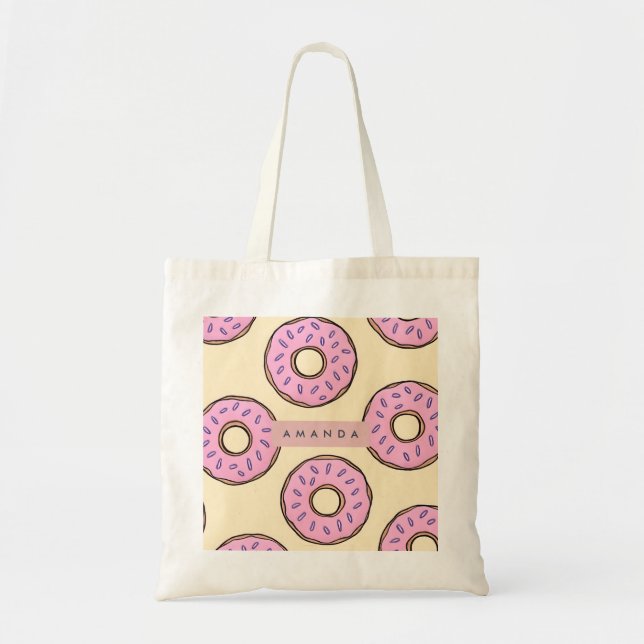 Personalisierter Pastellrosa Donut Tragetasche (Vorne)