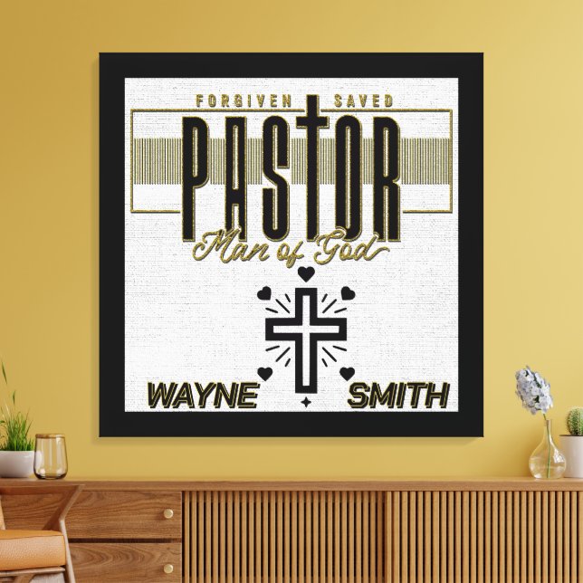 Personalisierter Pastor Leinwanddruck (Insitu (Wohnzimmer))