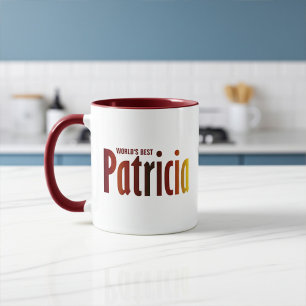 Personalisierter PATRICIA Name in Rot-, Gelbtönen Tasse