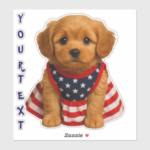 Personalisierter Patriot-Welpe  Aufkleber