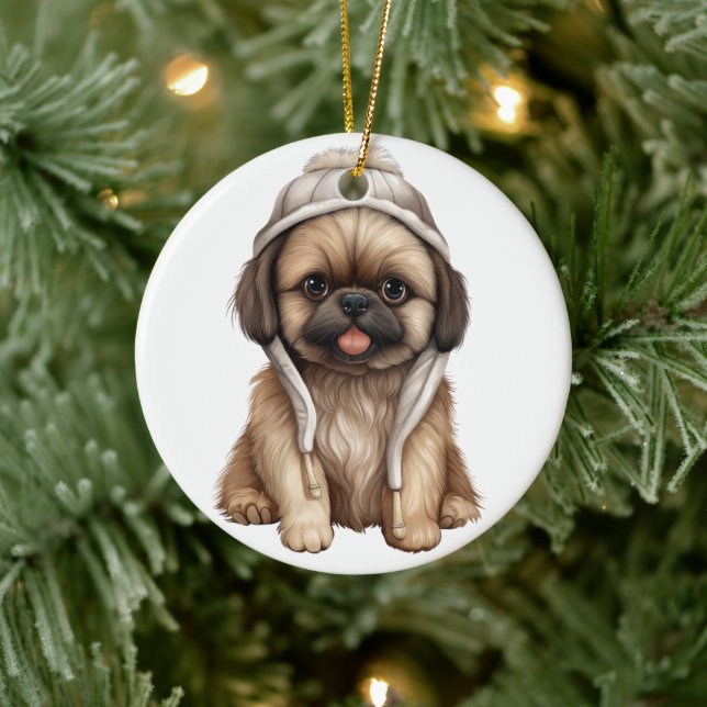 Personalisierter Pekingese Keramik Ornament (Baum)