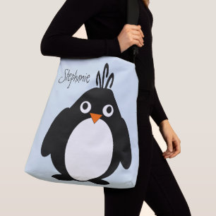 Personalisierter Penguin-Entwurf Tragetaschen Mit Langen Trägern