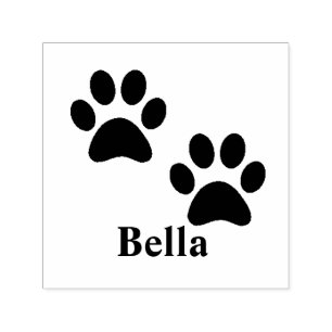 Personalisierter Pet Name Hund Katze Paw Drucken Permastempel