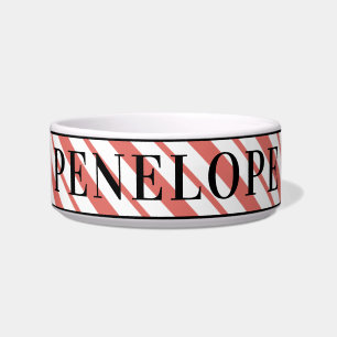 Personalisierter Pet Name Streifen Dog Napf