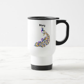 personalisierter Pfau Reisebecher