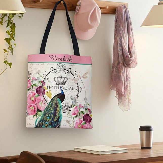 Personalisierter Pfau und Frühlingsblumen Tosack (Von Creator hochgeladen)