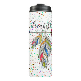 Personalisierter Pfeil und Federn - thermotumbler Thermosbecher