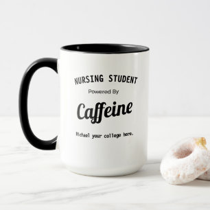 Personalisierter Pflegestudent mit Koffein Tasse