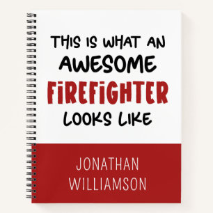 Personalisierter Phantastischer Feuerwehrmann Feue Notizbuch