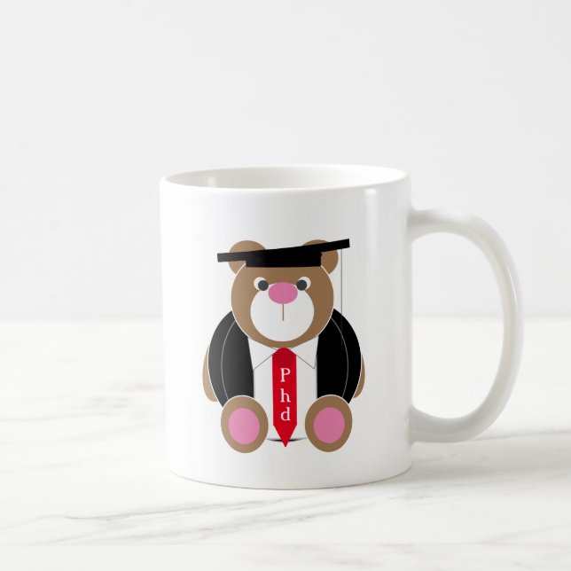 Personalisierter Phd niedlich Teddybär Kaffeetasse (Rechts)