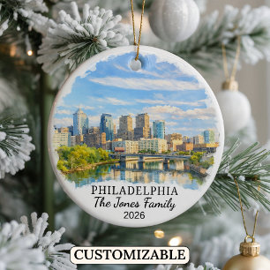 Personalisierter Philadelphia-Schmuck, Pennsylvani Keramik Ornament