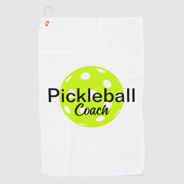 Personalisierter Pickleball-Coach Golfhandtuch (Vorderseite)