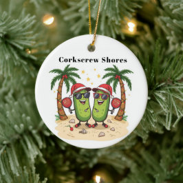 Personalisierter Pickleball-Feiertags-Schmuck Keramik Ornament