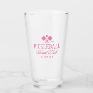Personalisierter Pickleball-Social-Club für Preppy Glas