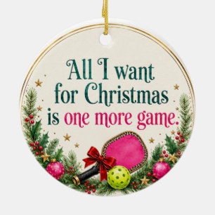 Personalisierter Pickleball-Weihnachts-Schmuck Lus Keramik Ornament