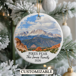 Personalisierter Pikes Peak Weihnachtsschmuck, Maß Keramik Ornament