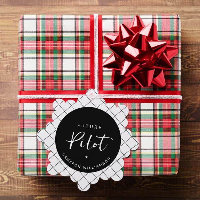 Personalisierter Pilot Elegant Ornament Karte (Insitu (Geschenk))