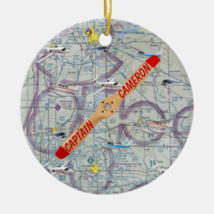 Personalisierter Pilot Keramik Ornament