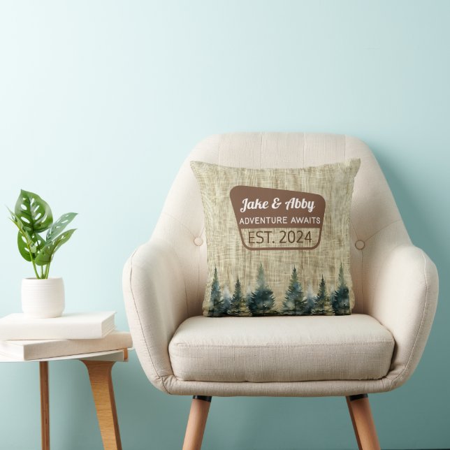 Personalisierter Pine Tree Outdoor Nationalpark Kissen (Stuhl )