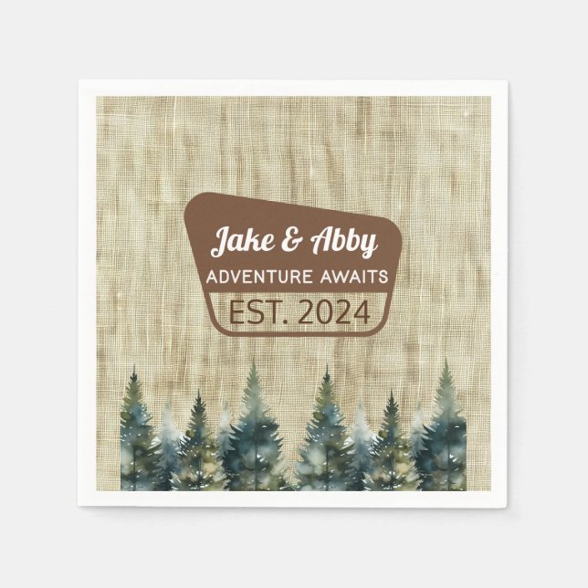 Personalisierter Pine Tree Outdoor Nationalpark Serviette (Vorderseite)