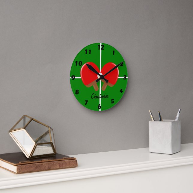 Personalisierter Ping Pong Runde Wanduhr (Büro)