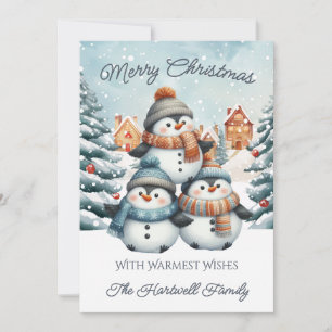 Personalisierter Pinguin-Flach-Weihnachtsgruß Feiertagskarte