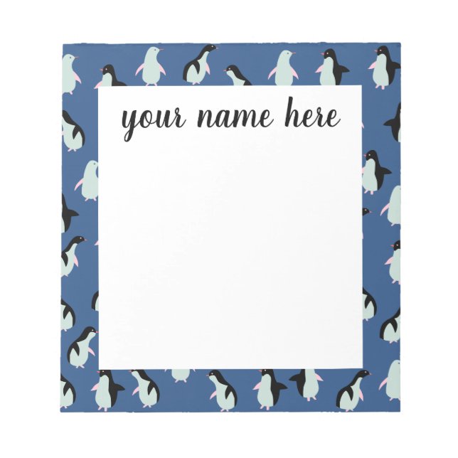 Personalisierter Pinguin Notepad Notizblock (Vorderseite)
