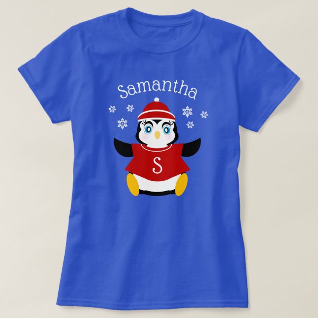 Personalisierter Pinguin-T - Shirt (Design vorne)