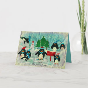 Personalisierter Pinguin Weihnachten Gruß