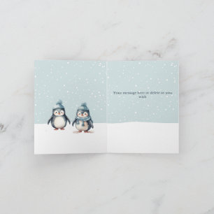 Personalisierter Pinguin-Weihnachtsgruß Feiertagskarte