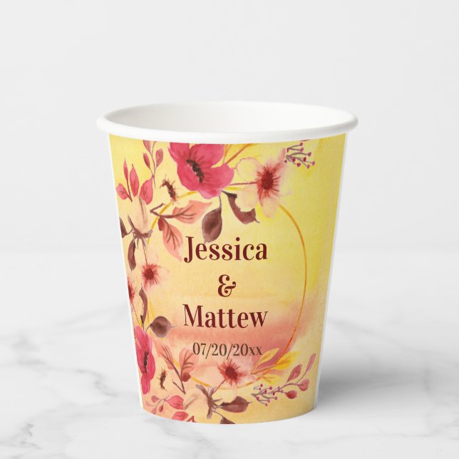 Personalisierter Pink Cheroms Papiercup Pappbecher (Vorderseite)