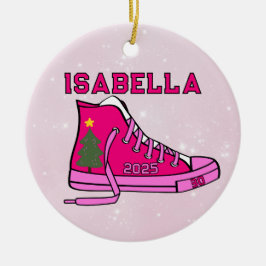 Personalisierter Pink Court Shoe Keramik Ornament