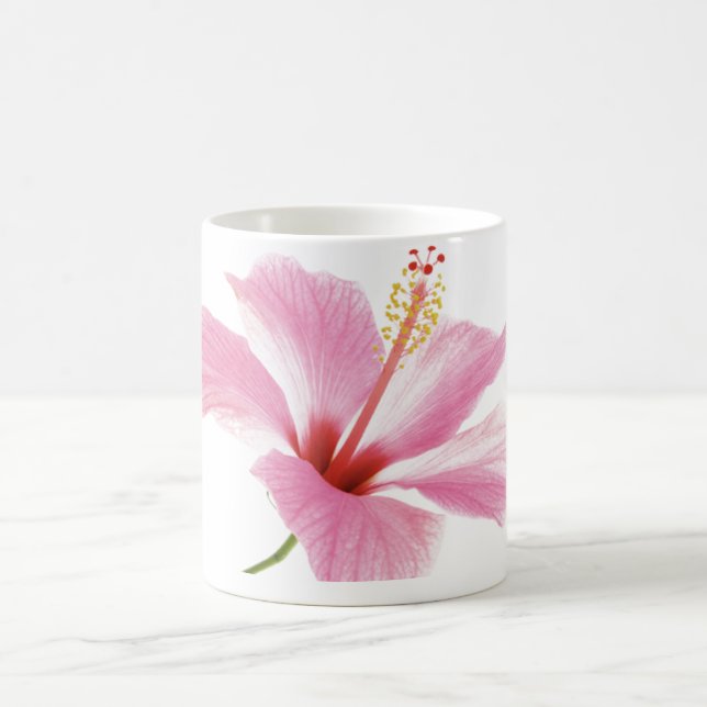 Personalisierter Pink-Hibiskus-Kaffee/Tee-Tasse Kaffeetasse (Mittel)