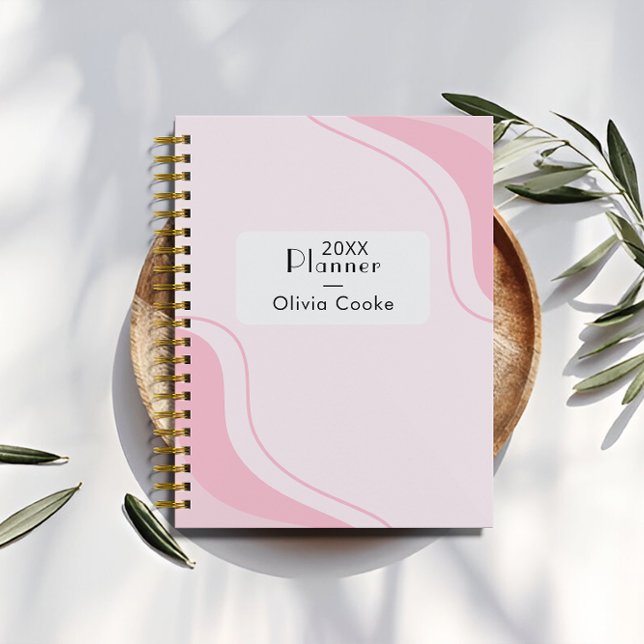 Personalisierter Pink-Jahresplanner mit Individuel Planer (Pink Personalized Yearly Planner With Custom Name)