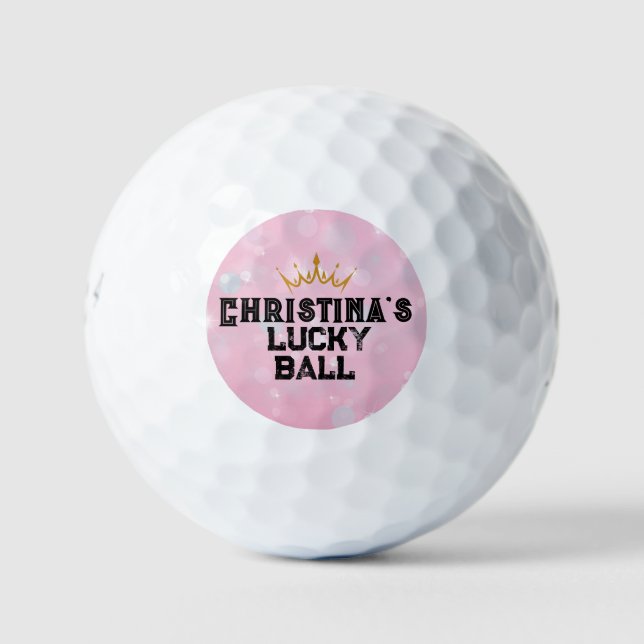 Personalisierter Pink Keepake weiblicher Spieler: Golfball (Vorderseite)