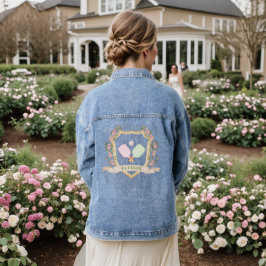Personalisierter Pink-Pickle-Ball mit einem Vornam Jeansjacke
