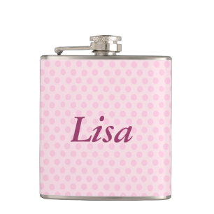 Personalisierter Pink Polka Dots Flask Flachmann