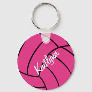 Personalisierter Pink Volleyball-Schlüsselanhänger Schlüsselanhänger
