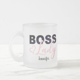 Personalisierter PinkHeart-Boss Lady-Kaffee Mattglastasse