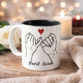 Personalisierter Pinky-Versprechen-Becher Valentin Zweifarbige Tasse