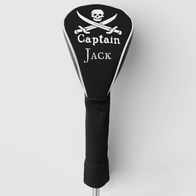 Personalisierter Pirate Captain Golf Head Cover Headcover (Vorderseite)
