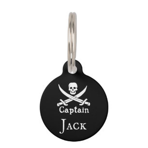 Personalisierter Piratenkapitän Round Pet Tag Haustiermarke